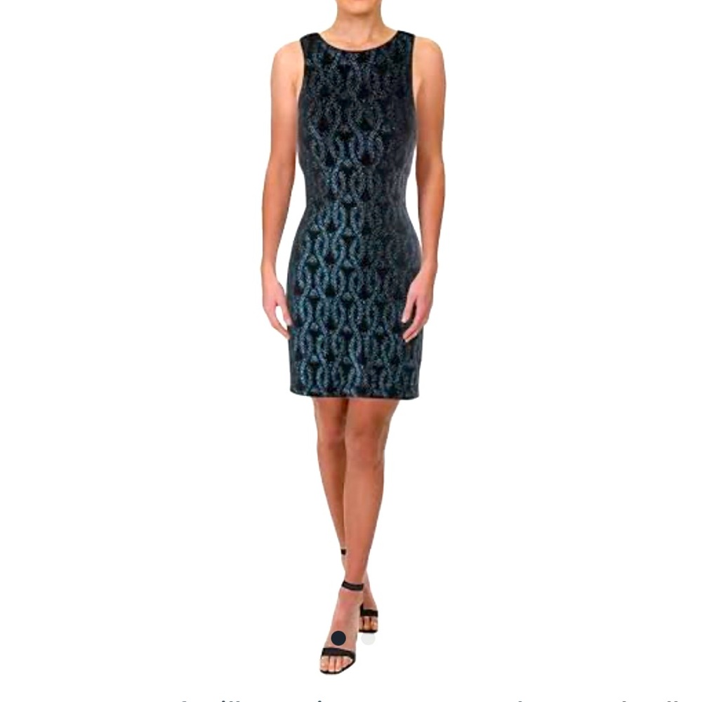 Speechless Juniors Size 7 Metallic sparkly Printed bodycon Dress NWT